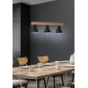 Luminaire Industriel Suspension VARIO 3xE27 - noir / bois