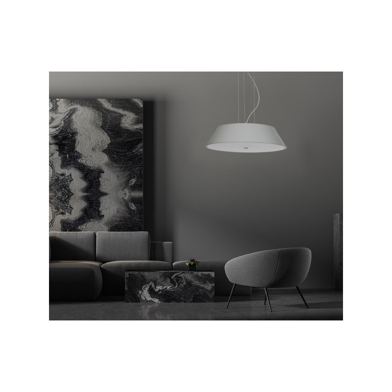 Lampe en suspension abat jour Design VEGA 60cm 5xE27 - blanc