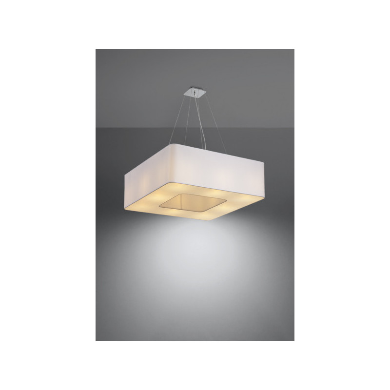 Lampe Suspendue avec abat-jour URANO 60x60 8xE27 - blanc