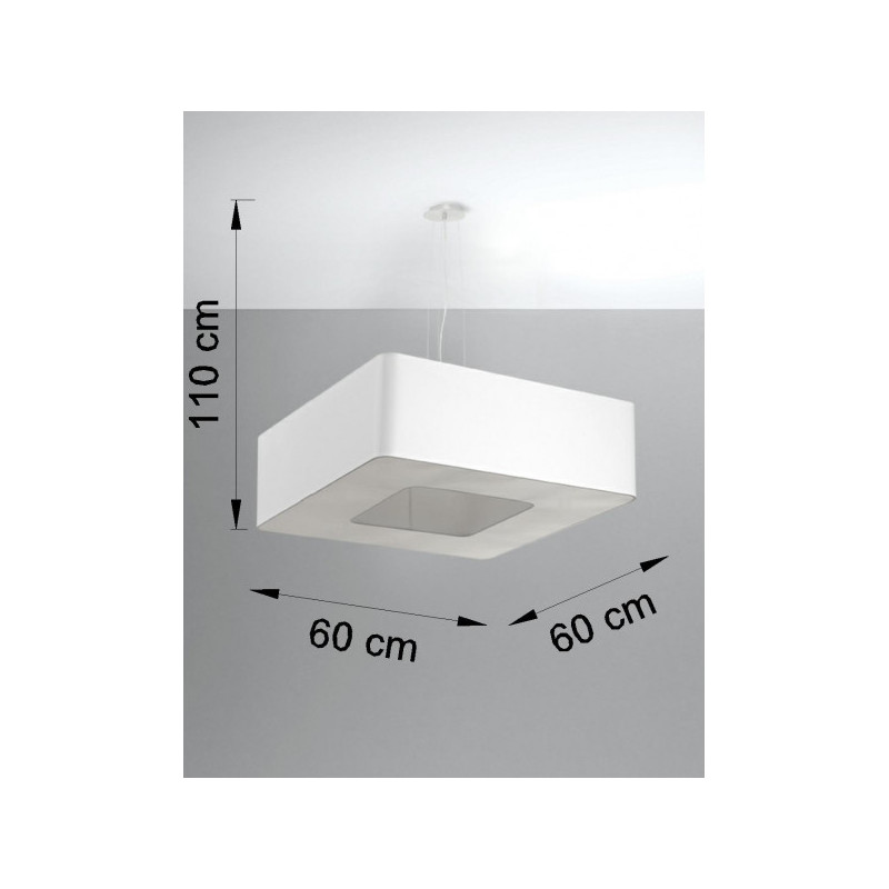 Lampe Suspendue avec abat-jour URANO 60x60 8xE27 - blanc