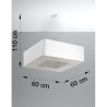 Lampe Suspendue avec abat-jour URANO 60x60 8xE27 - blanc