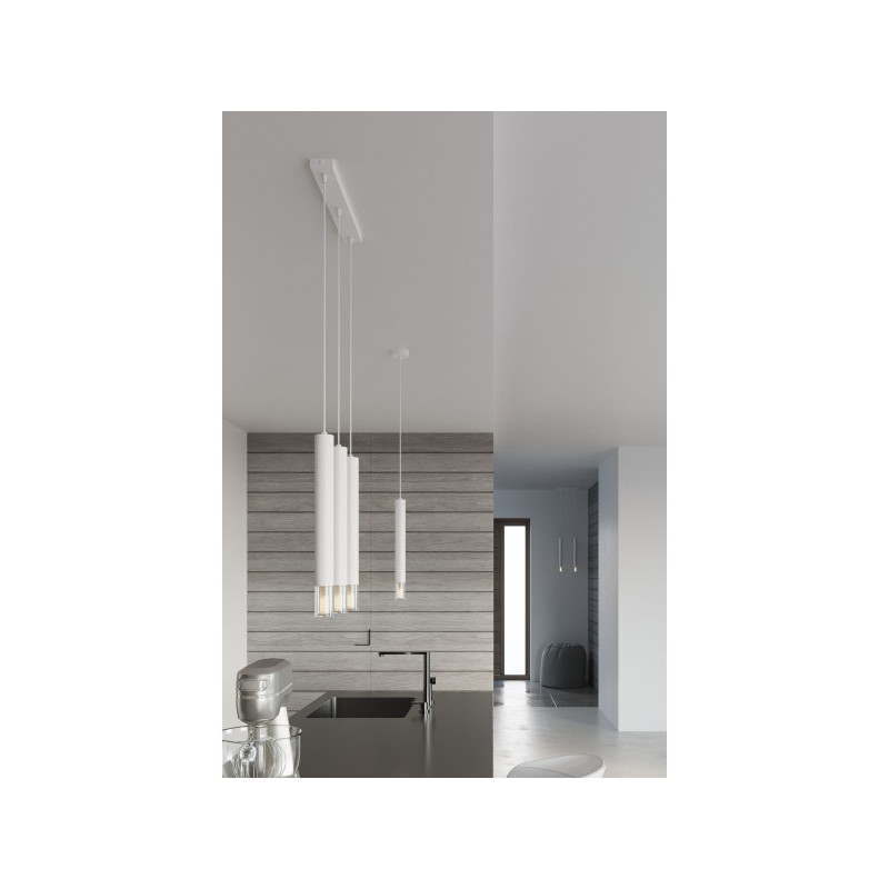 Suspension design WEZYR 2xG9 - blanc / transparent