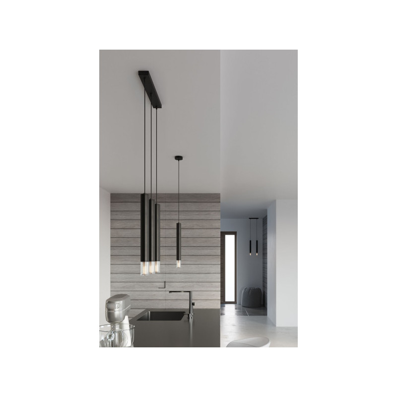 Lampe Suspendue design WEZYR 2xG9 - noir / transparent