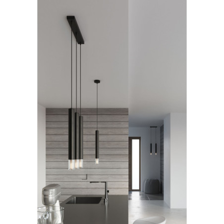 Lampe Suspendue design WEZYR 2xG9 - noir / transparent