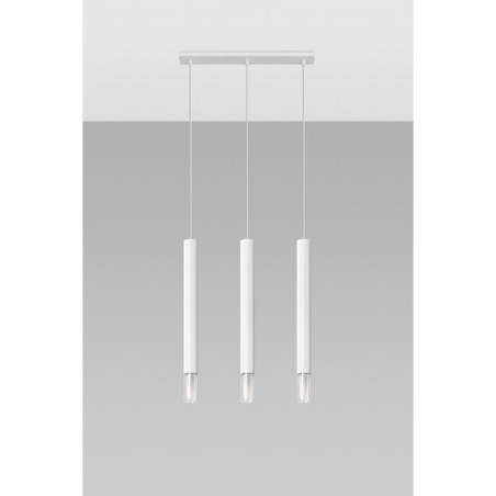 Suspension luminaire design WEZYR 3xG9 - blanc / transparent