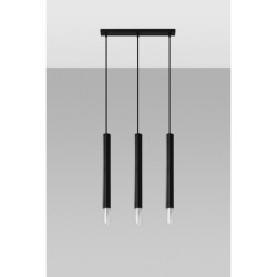 Lampe Suspendue design WEZYR 3xG9 - noir / transparent