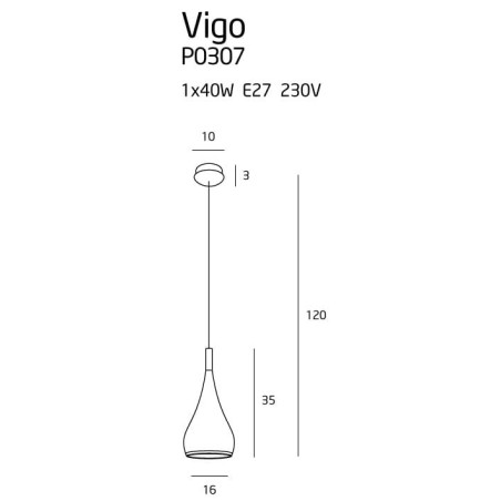 Suspension luminaire VIGO E27 - or