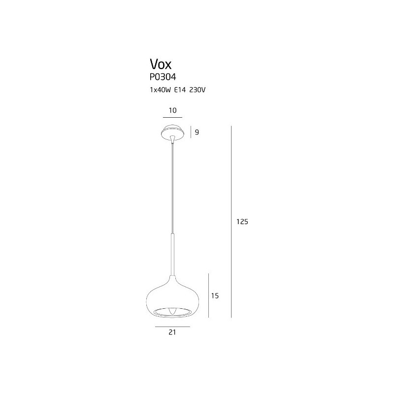 Suspension luminaire VOX E14 - chrome