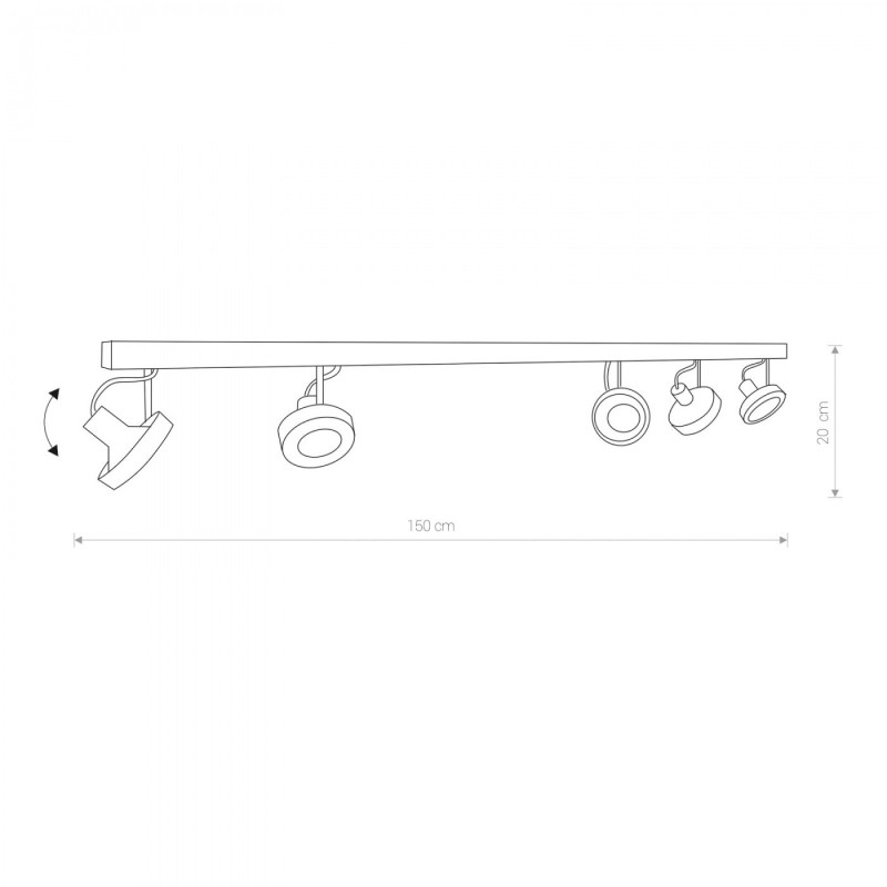 Plafonnier CROSS 5 GU10 - graphite 