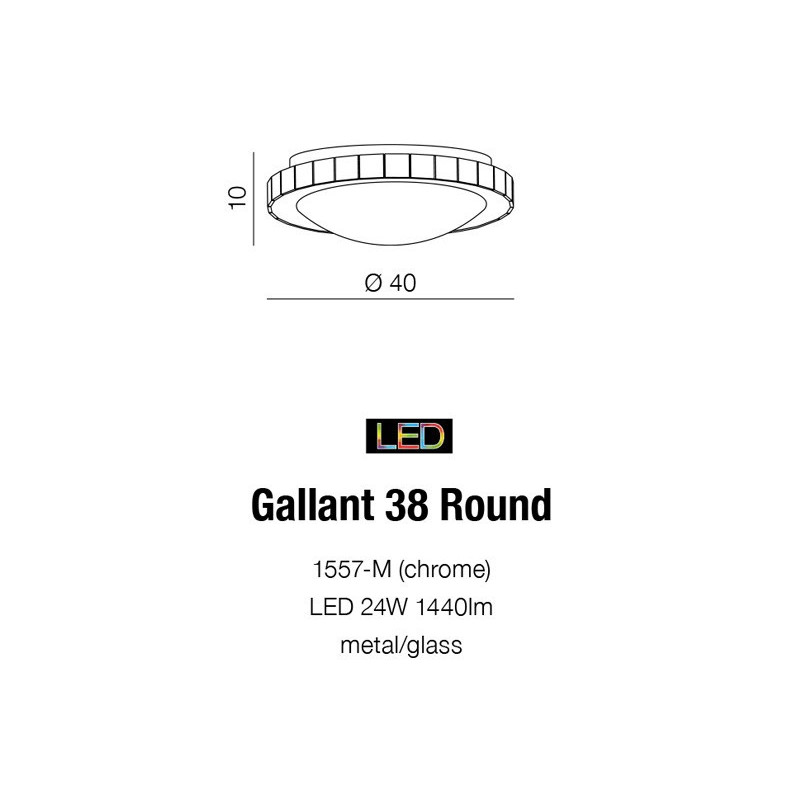 Plafonnier GALLANT 38 R LED 24W chromé 