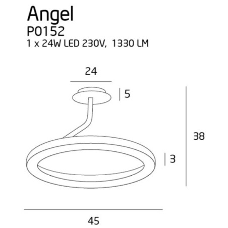 Plafonnier ANGEL LED 24W 3000K - blanc 