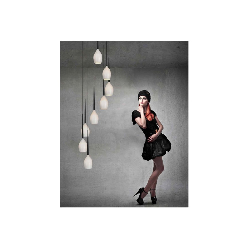 Lampe Suspendue design IZZA 8 8xE14 - blanc