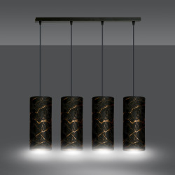 Lampe Suspendue design KARLI 4 BL MARBEL NOIR 4xE27 - noir
