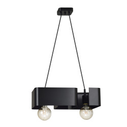 Lampe Suspendue design KOMA 2 NOIR 2xE27 - noir