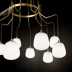 Lampe Suspendue design KAROUSEL SP10 10xG9 - or / blanc