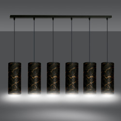 Lampe Suspendue design KARLI 6 BL MARBEL NOIR 6xE27 - noir