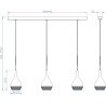 Suspension luminaire design KHALIFA 3xGU10 - cuivre