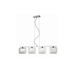 Lampe Suspendue design HAPPY 4 G9 4x40W blanc, chrome, transparent