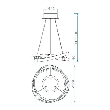 Lampe Design suspendue INFINITY PLATA LED 30W 3000K - chrome / argent