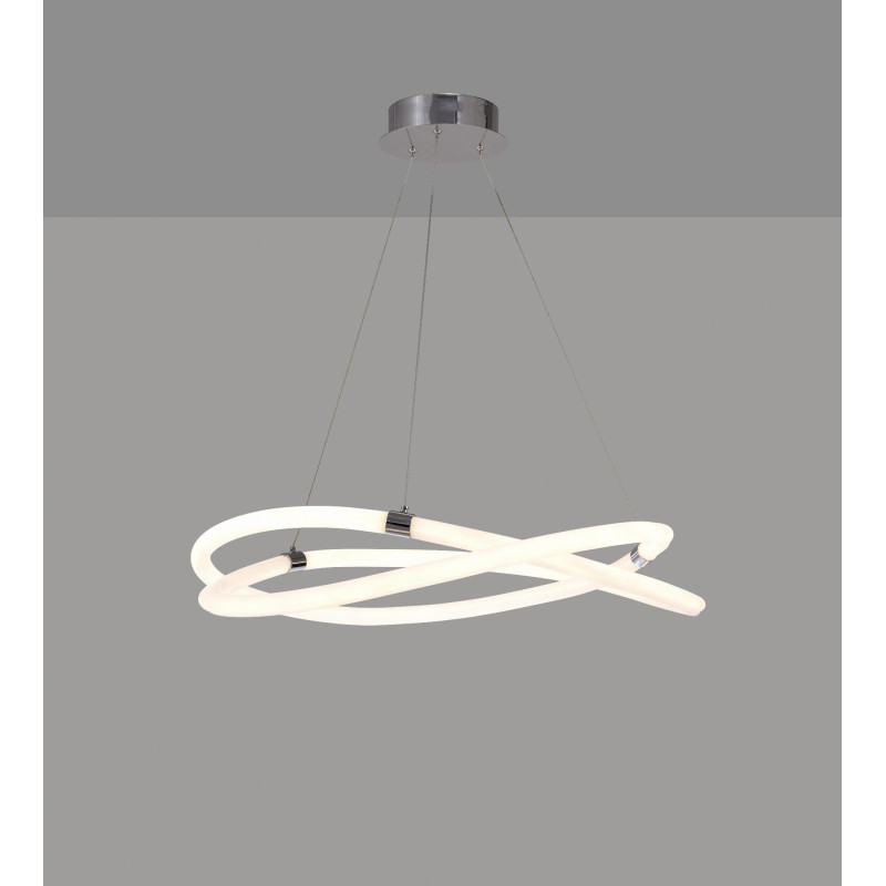 Luminaire Design suspendue INFINITY LINE LED 60W 3000K - chrome / blanc