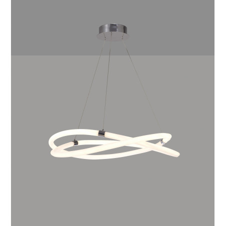 Luminaire Design suspendue INFINITY LINE LED 60W 3000K - chrome / blanc