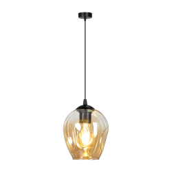 Suspension luminaire design IRIS E27 - noir / ambre