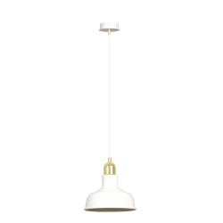 Lampe Suspendue design IBOR E27 - blanc / or