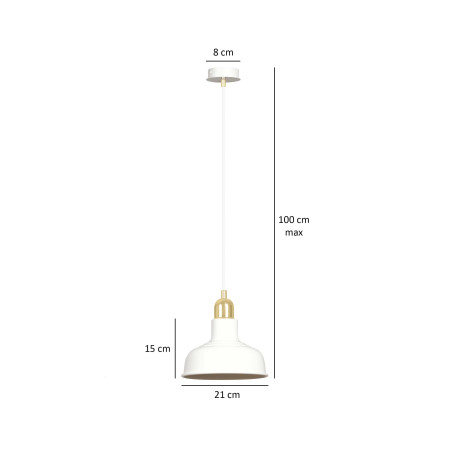 Lampe Suspendue design IBOR E27 - blanc / or