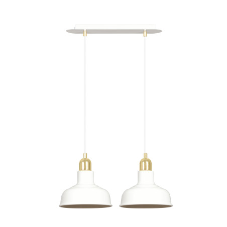 Lampe Suspendue design IBOR 2xE27 - blanc / or