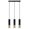 Suspension luminaire design LOOPEZ bande 3xGU10 - noir / or