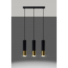 Suspension luminaire design LOOPEZ bande 3xGU10 - noir / or