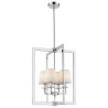 Suspension luminaire design LONDON 4xE14 - blanc / chrome