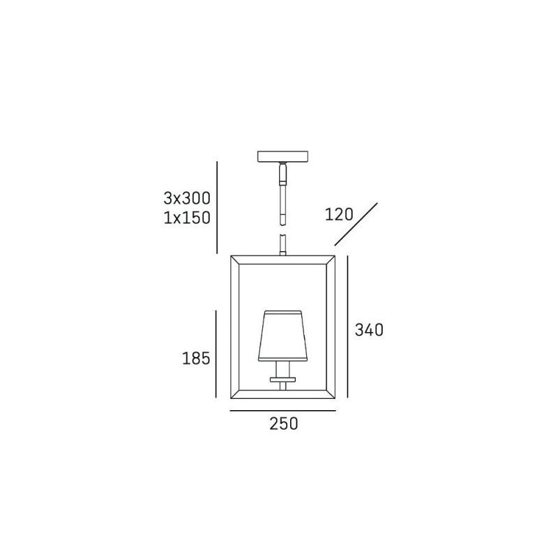 Suspension luminaire LONDON E14 - noir / chrome