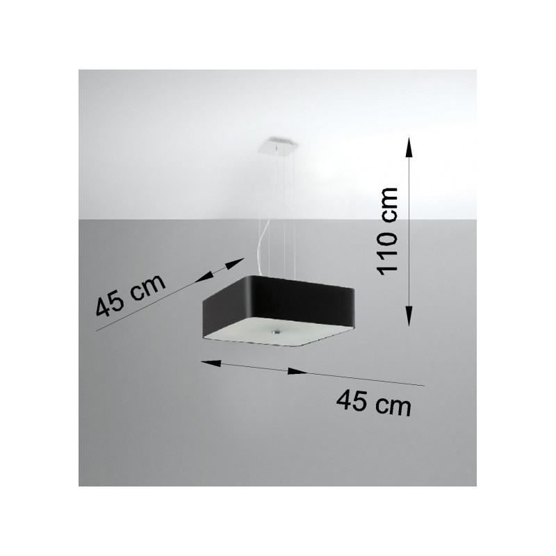 Lampe Suspendue avec abat-jour LOKKO 45x45 5xE27 - noir