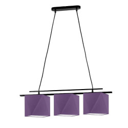 Lampe Suspendue design MALIBU 3xE27 - noir / violet