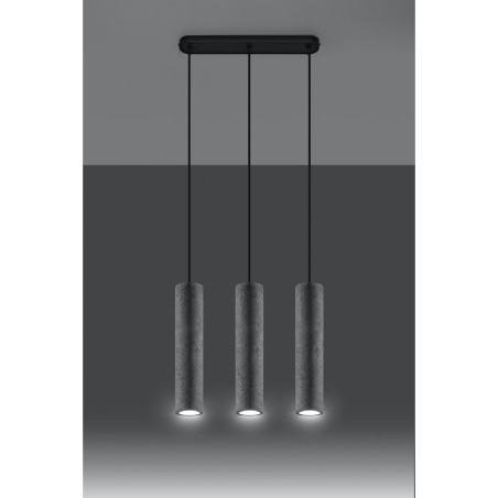 Suspension luminaire LUVO 3 GU10 - noir / gris