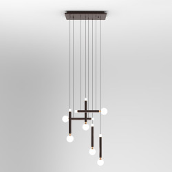 Lampe Design suspendue LAON LED 36W 3000K - marron / blanc
