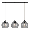 Suspension luminaire design LAGUNA bande 3xE27 - noir / fumé