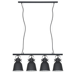Lampe Suspendue industrielle LAVARE 4xE27 - noir / blanc