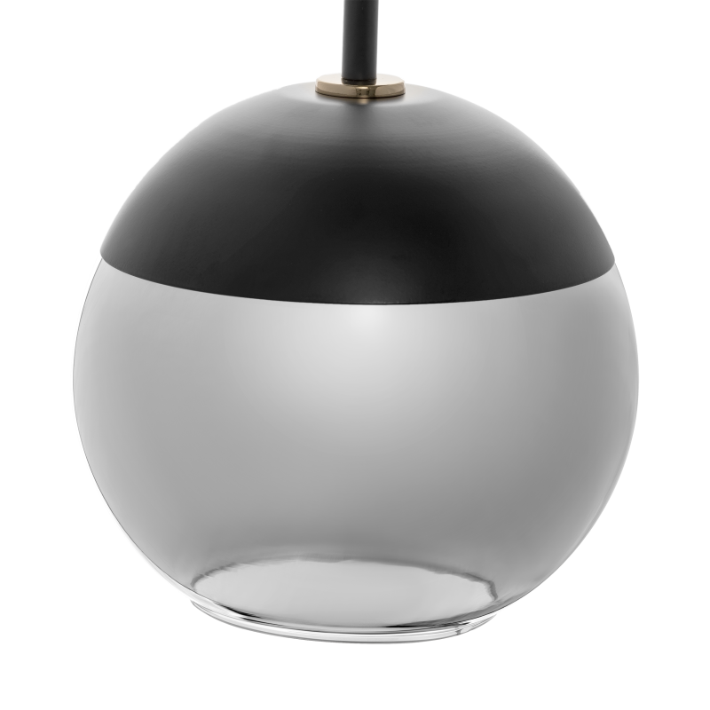 Suspension luminaire design LARA 3P 3xE27 - noir / argent