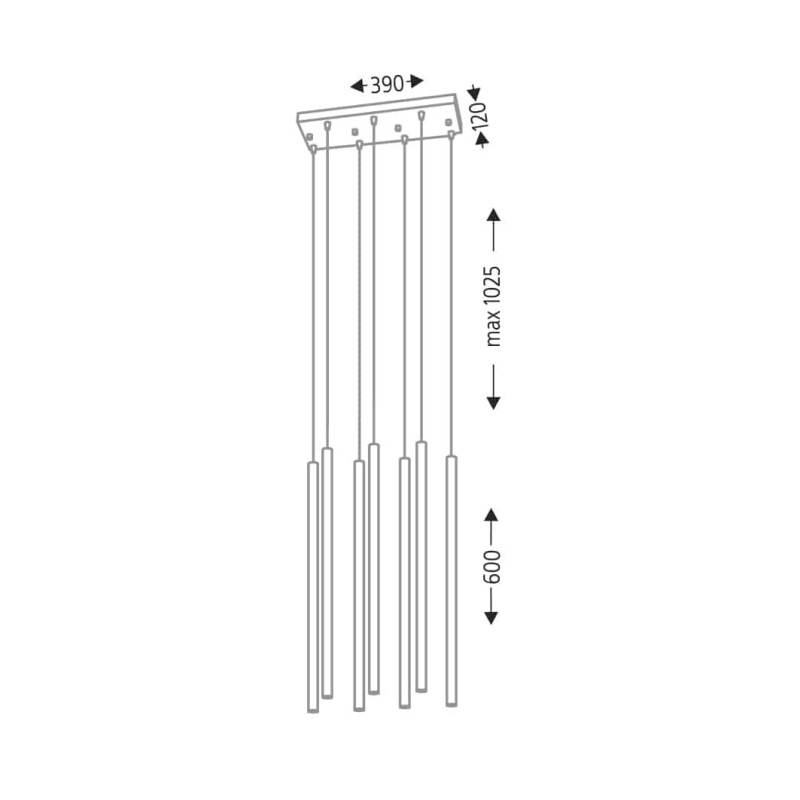 Suspension luminaire design KOSAME 7xG9 - blanc