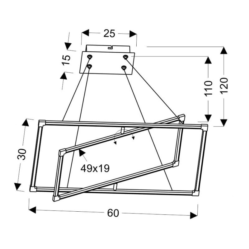 Lampe Design suspendue KSEROS LED 35W 4000K - argent / gris