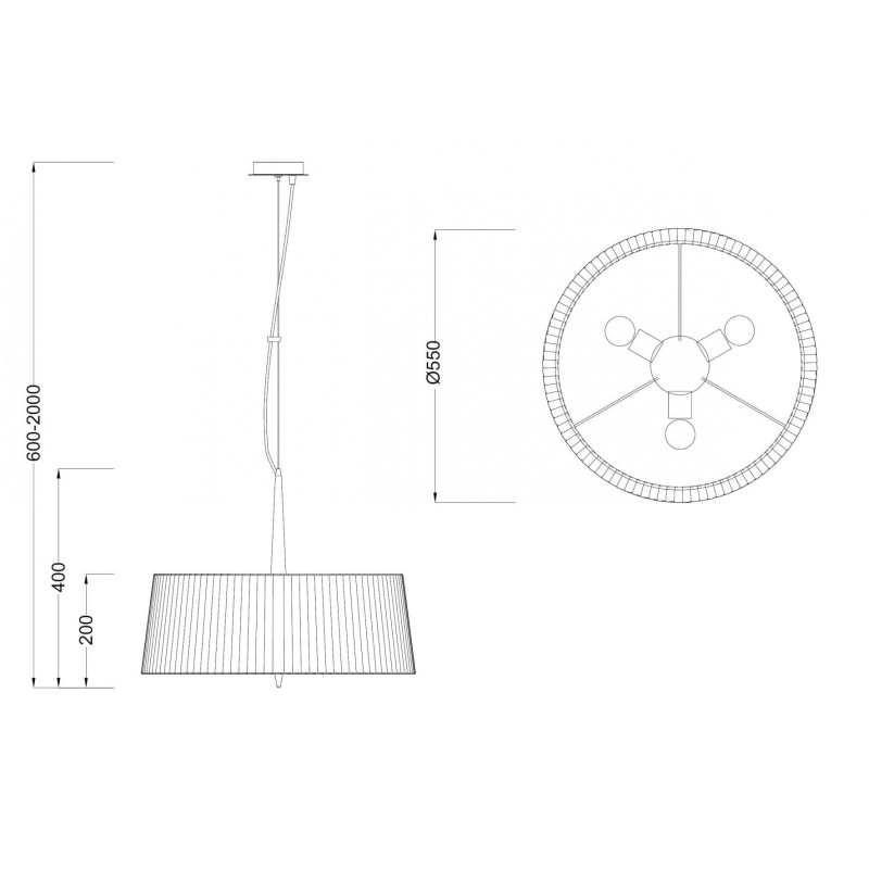 Lampe Suspendue avec abat-jour LOEWE 3xE14 - laiton / blanc