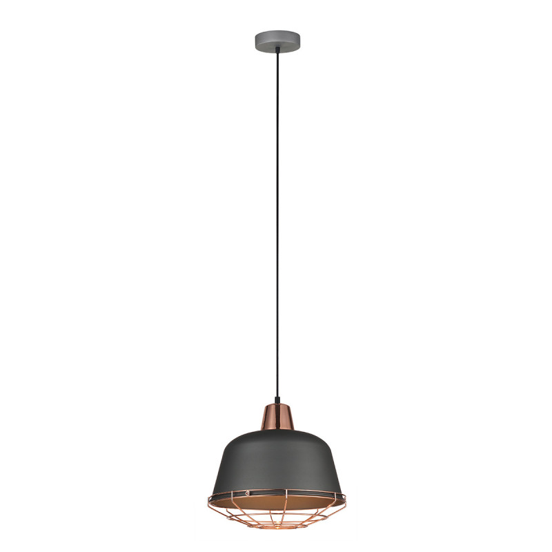 Suspension industrielle Design LOFT ANNIKA E27 - gris / cuivre