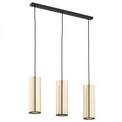 Lampe Suspendue design LINEA 3xE27 - noir / or