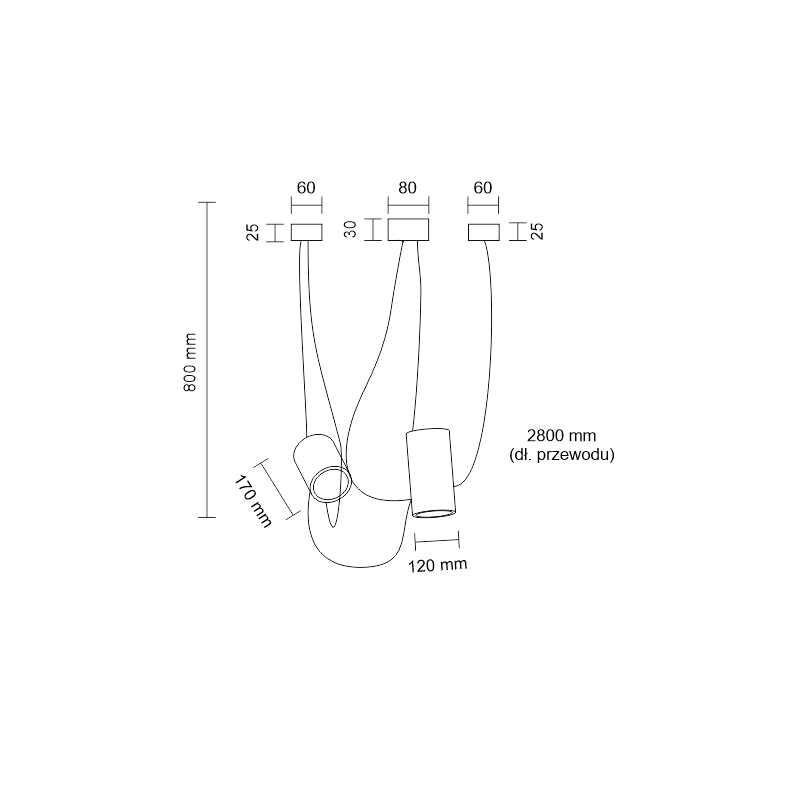 Suspension luminaire design Dohar DUBU 2xE14 - noir