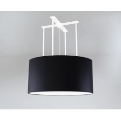 Lampe Suspendue avec abat-jou DOHAR BONAR E27 - blanc / noir