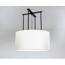 Lampe en suspension abat jour Design DOHAR BONAR E27 - noir / blanc