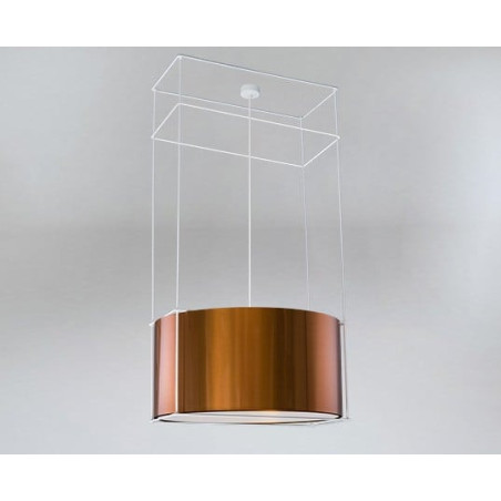 Lampe Suspendue design DOHAR PAA E27 - blanc / cuivre