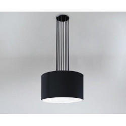 Lampe en suspension abat jour Design DOHAR IHI E27 - noir / noir